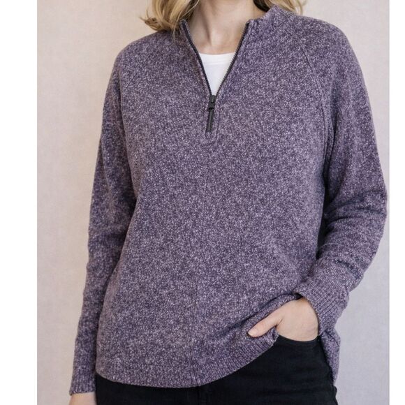 NWT Vintage Woolrich Women Purple Zip Sweater XL Knit Cottage Outdoor Heritage - Picture 1 of 8